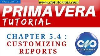 Primavera P6 Tutorial : Chapter - 5.4 : Customizing Reports in Primavera P6 || dptutorials