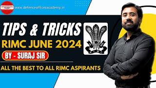 Important  Tips For RIMC JUNE 2024 | BY - SURAJ SIR | All the Best to All RIMC Aspirants #doa #rimc