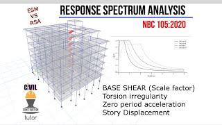 Dynamic Analysis (Response Spectrum) of Multi-Story Building | NBC 105:2020, IS 1893 |