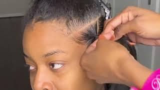 How to: Triangular Part Knotless Braids