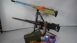 M2 Browning Machine Gun - Nerf Gun and Gel Ball Blaster -  Heavy Machine Gun HMG- Toy Gun collection