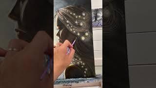 “Goddess Of The Stars” full tutorial on my channel! #acrylicpainting #portrait #magic #women