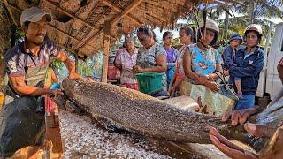 Non-Stop Action at the Crowded Busy Street Fish Market