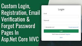 Create Custom Login, Registration, Email Verify And Forgot Password Pages In Asp.Net Core MVC App