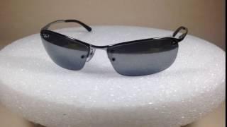 Ray-Ban Tech Polarized Rimless Sunglasses New Authentic RB3183 Gunmetal Silver Mirror Lens