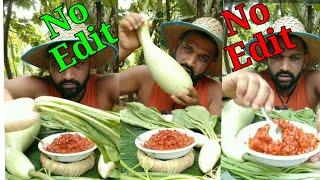 Raw Bottle guard and Radish eating show/ Food Eating Show [ASMR]…