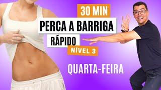 Treino SEMANAL para PERDER BARRIGA | Nível 3 | Quarta-Feira