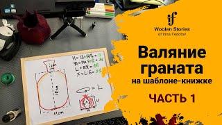 Запись онлайн-урока по валянию граната на шаблоне-книжке. Часть 1