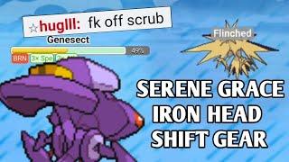 SERENE GRACE + IRON HEAD + SHIFT GEAR GENESECT IS A FLINCHING MACHINE IN AAA