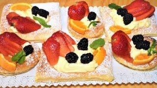 RICETTA in 5 MINUTO | Dolcetti di pasta sfoglia crema pasticcera  e frutta -Sfogliatine  deliziose