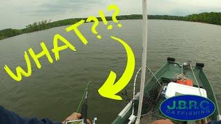 LATE SPRING CATFISH ACTION w/ SURPRISE CATCH! TINY BOAT In the MIDDLE Of A BASS TOURNAMENT