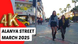 ALANYA STREET 2025 MÄRZ! WINTER IN DER STADT ALANYA ALANYA ANTALYA TÜRKEI URLAUB TÜRKEI REISEN 4K