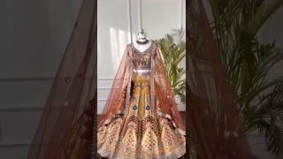 Multi color Jacard Fabric Mirror Embroidery work Designer Lehenga choli for Wedding #lehenga