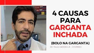 4 causas para GARGANTA INCHADA ou BOLO NA GARGANTA com pigarro e tosse seca