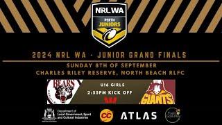 2024 NRL WA Junior Grand Final - U16 Girls Bears v Giants