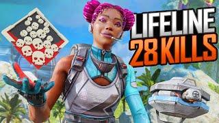 INSANE Lifeline 28 KILLS and 7,372 Damage Apex Legends Gameplay