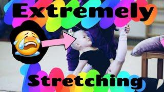 Extremely stretching (CRY) with coach in rhythmic gymnastics !!!