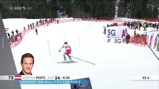 Alpiner Ski-Weltcup | Slalom | Kitzbühel | 8. Platz | Adrian PERTL | 2. Lauf | 2020