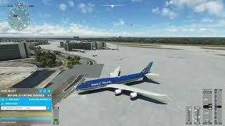 MSFS Boeing 747 default (after the latest update).Create a flight plan from Tampa to Miami.