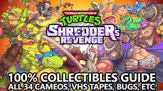 TMNT Shredder's Revenge - 100% Collectibles Guide - All 34 Cameos, VHS Tapes, Bugs, Shards, etc