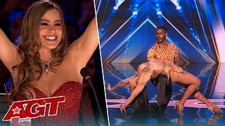 SPICY Colombian  Dance Duo Make Sofia Vegara PROUD!! Americas Got Talent