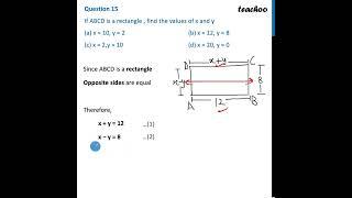 [Class 10 MCQ] - If ABCD is a rectangle , find the values of x and y - Teachoo