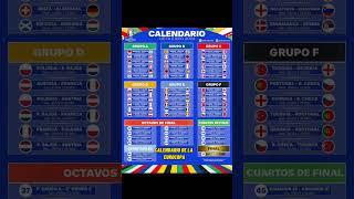 CALENDARIO DE LA EUROCOPA #futbol