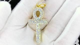 Layered Ankh Cross VVS CZ Hip Hop Iced Out Pendant | Bling Bling Jewelry