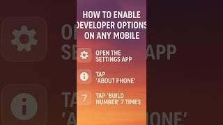 how to turn on developer options in any mobile