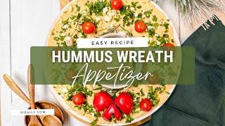 Christmas Hummus Wreath Appetizer