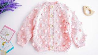 Knit POPCORN CARDIGAN/SWEATER for Baby/Kid