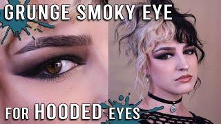 how to do grunge smoky eye for hooded eyes || in depth makeup tutorial