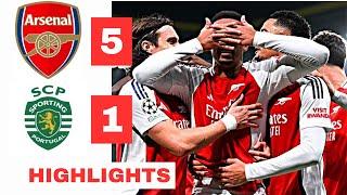 ARSENAL VS SPORTING LISBON (5-1) | match highlights ALL GOALS saka,trossard,Havertz