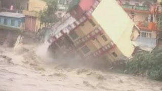 House swept away by floods in India