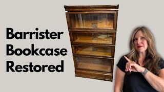 Barrister bookcase refresh turns into a lesson on how to re-brass plate  | Furniture Restoration