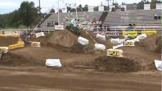 Kawasaki 400 Crashing into fence at Faircross in Mountain Home, Arkansas