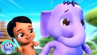 Hathi Pyare Sathi, हाथी प्यारे साथी, Kids Poem and HIndi Rhymes, Elephant Cartoon