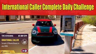 Forza Horizon 5 International Caller Complete Daily Challenge Smash 3 Phone Boxes in any Mini