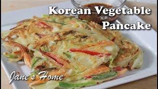 Korean Vegetable Pancake (Yachaejeon):  Vegetarian Side Dish