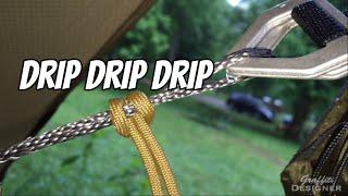 Hammock rain setup and how to stay dry: Drip Lines and Water Breaks