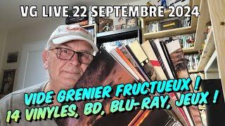 Vide Grenier LIVE 22/09/24 - VG très Fructueux ! 14 Vinyles, de la BD, du Blu-ray, du jeux vidéo