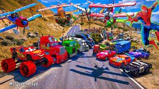 Disney Pixar Cars McQueen Toys | Crazy Cars Lightning McQueen and Friends | 8x8 Monster Truck Racing