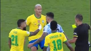 Nicolás Otamendi Vs Marquinhos Argentina Fight Vs Brazil Furious Moments Copa America Final 2021