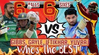 6 Balls 6 Sixes | Hit Machines | Who hit the Best | Yuvraj Singh, Gibbs, Gayle, Iftikhar | in HD