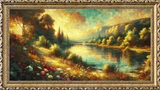 Golden Sunset Serenity | TV art screensaver | 6 Hours Framed Painting | TV Wallpaper | 4K