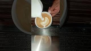 Simple 4 leaf tulip #cafe #latteart #youtube #shorts #viral #video #subscribe #please