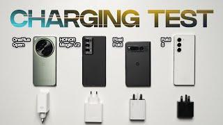 OnePlus Open vs HONOR Magic V2 vs Pixel Fold vs Samsung Z Fold 5 Charging Test