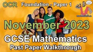 GCSE Maths OCR November 2023 Paper 1 Foundation Tier Walkthrough