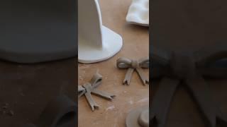 Making the cutest little bow  #pottery #ceramics #clay #shorts #tutorial #art #studio #diy #howto