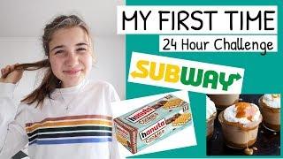 24 Hour Challenge - Only Eating Food I´ve Never Tried Before!